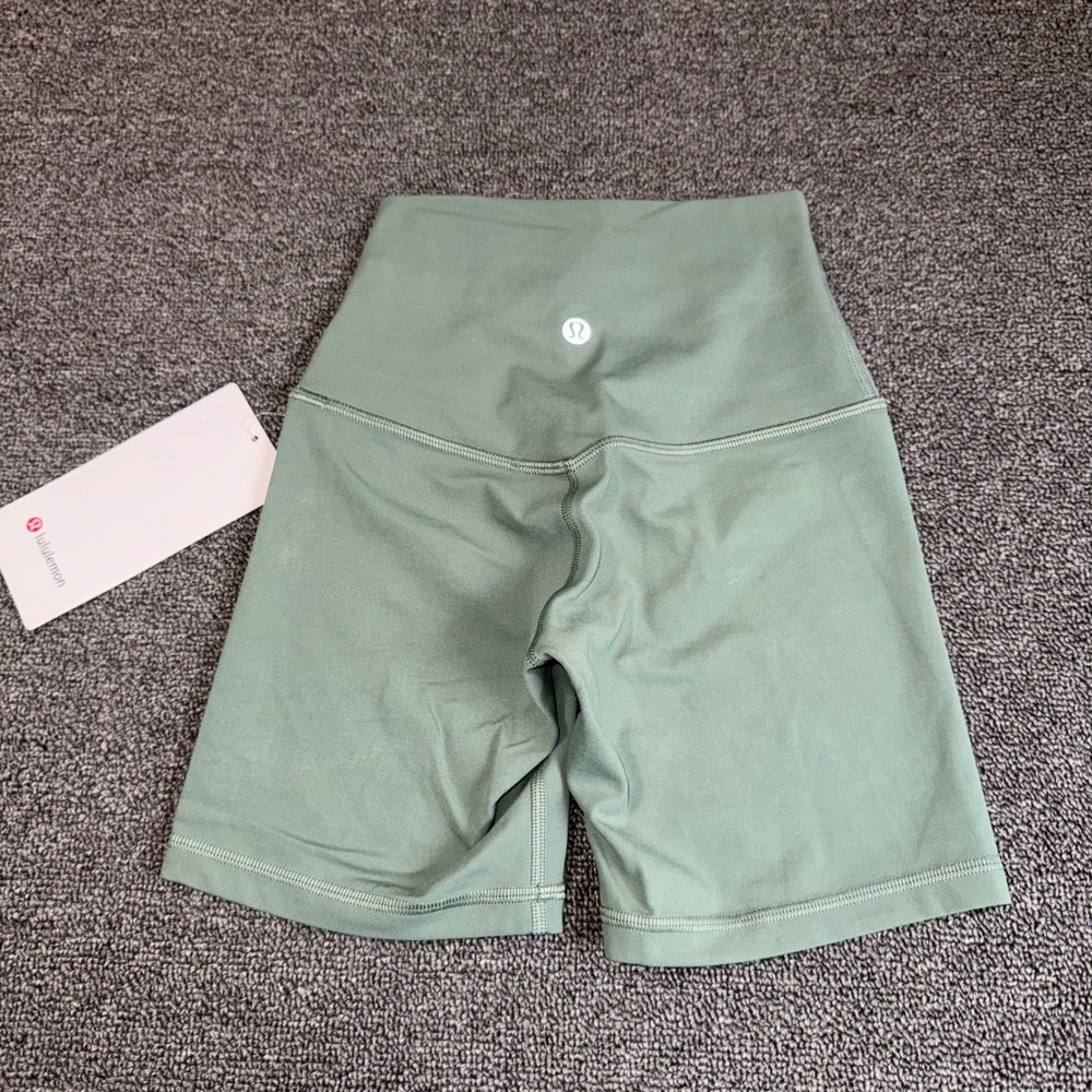 Lululemon Align HR Short 6 Grey Eucalyptus Nulu Biker Shorts LW7BTIS Size 0